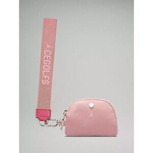 Acelabs Pink Coin Purse Pouch With Wrist Strap Logo Detail‎